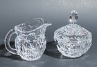 Vintage Colony Glass - Celeste - SUGAR BOWL w/ LID & CREAMER - Circles -Perfect