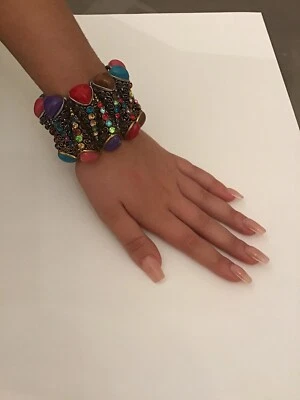 Bracelet Manchette Ethnique - Style Boho Chic Multicolore - Photo 1/4