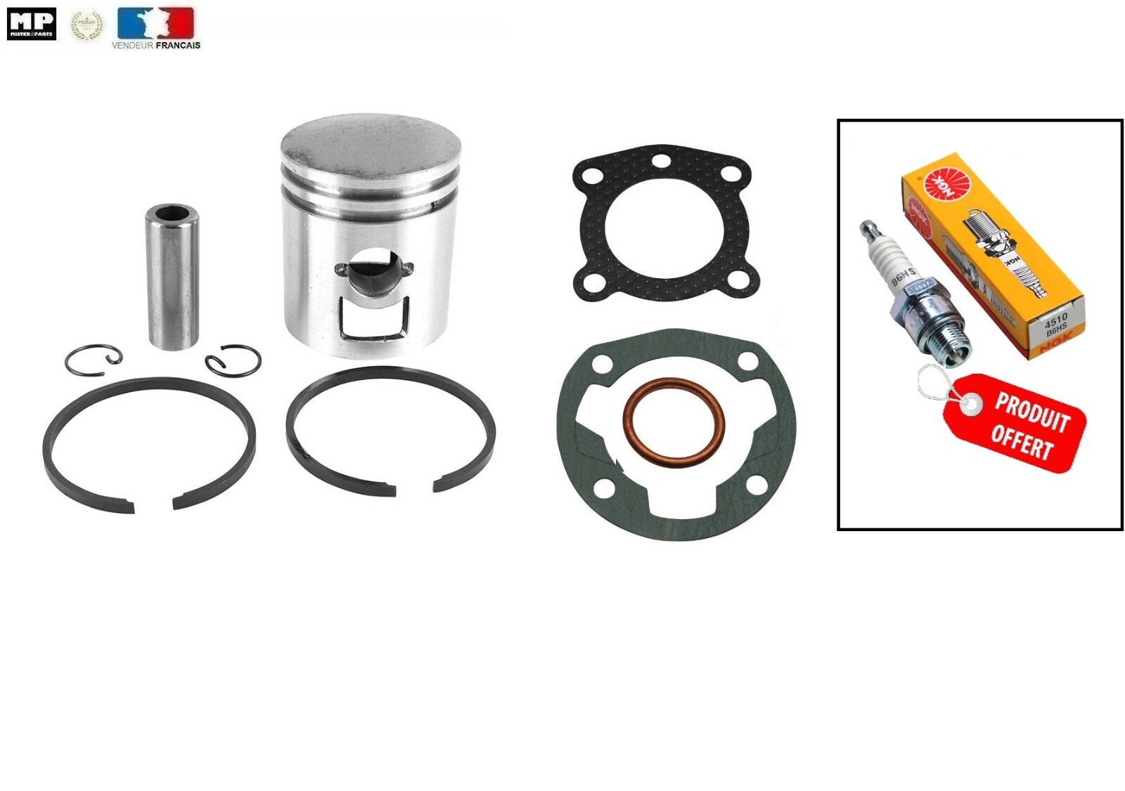Kit piston segments Ø39.90 C en alliage haute résistance pour moteur Peugeot 103 RCX SPX