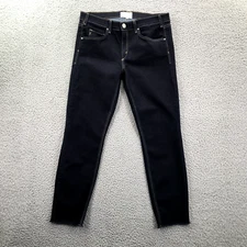 MCGUIRE Jeans Womens Size 30 Ankle Skinny Raw Hem Dark Wash Stretch Denim 30x25