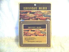 NOS Sun Visor Certificate holder Vintage Hollywood Accessories part on card TAN