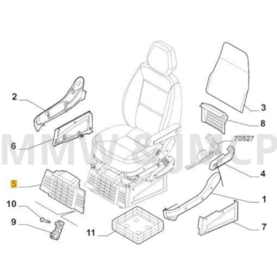 Support De Housse De Siège Avant Pivotant 60911667 Compatible