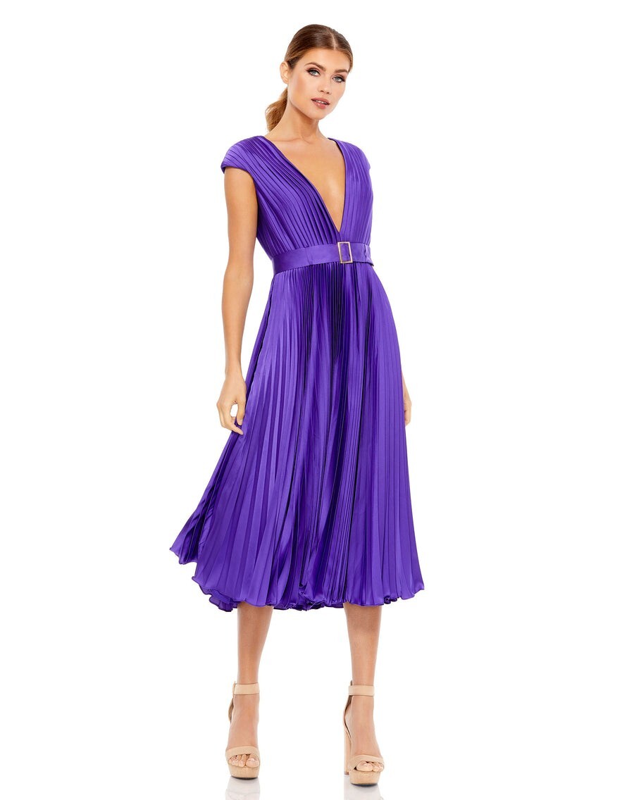 strapless open back dress Laxmi Accordion Pleat Maxi Dress Purple– Selfie Leslie