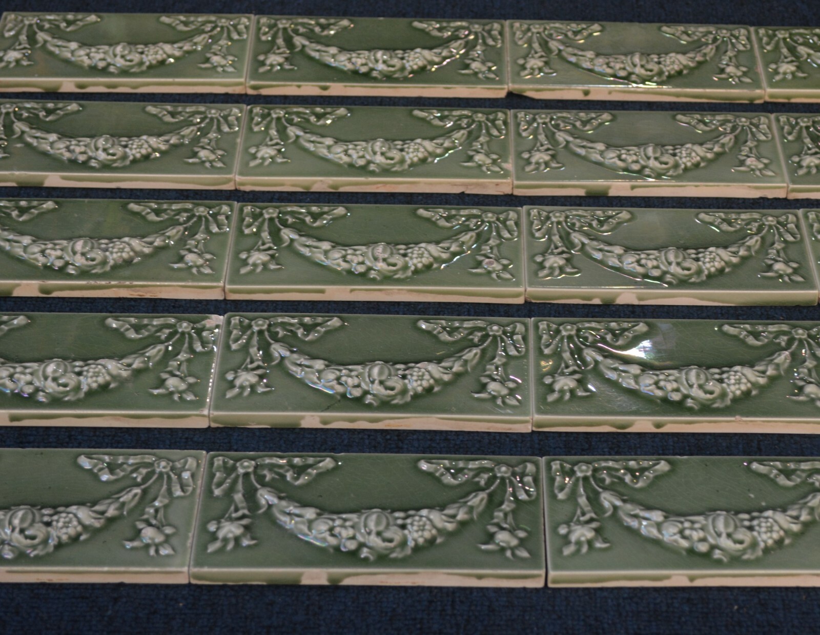 ENGLAND - ANTIQUE ART NOUVEAU MAJOLICA 20 BORDER TILES C1900 | eBay
