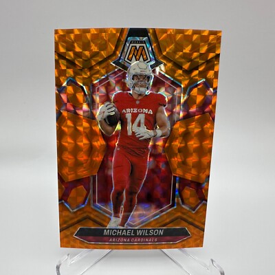 2024 Mosaic - Michael Wilson Orange Prizm /199 #3 Arizona Cardinals