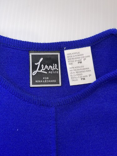 lennie Shift dress Blue Long Sleeve Sweater Knit Size Petite Medium - Picture 6 of 13