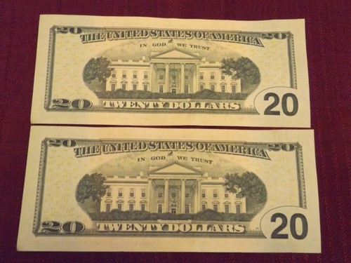2 Two Consecutive Uncirculated 2017a $20 Bills - PF 42287119 G - PF 42287120 G - Picture 3 of 3