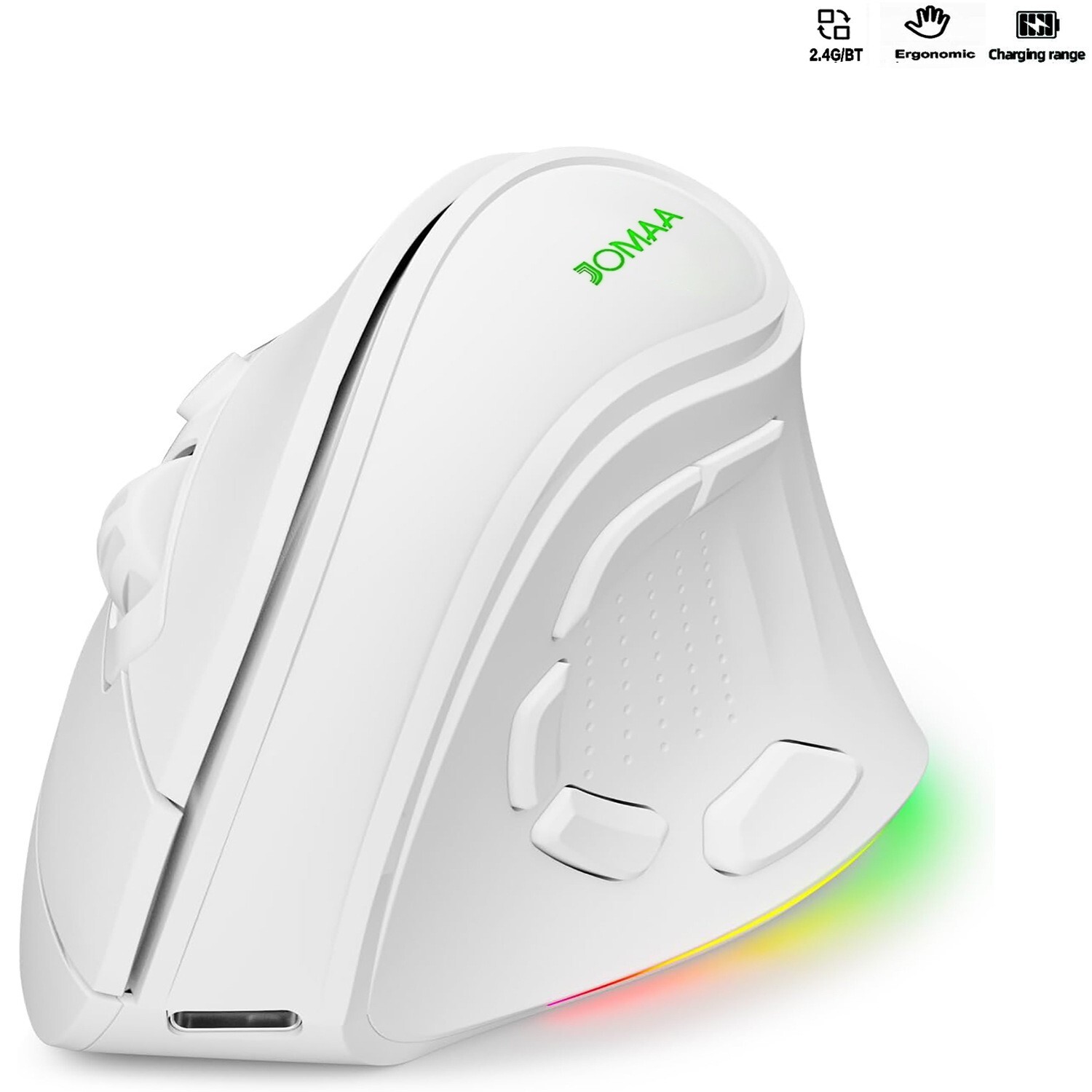 Bluetooth dual-mode RGB ergonomic vertical charging silent mouse