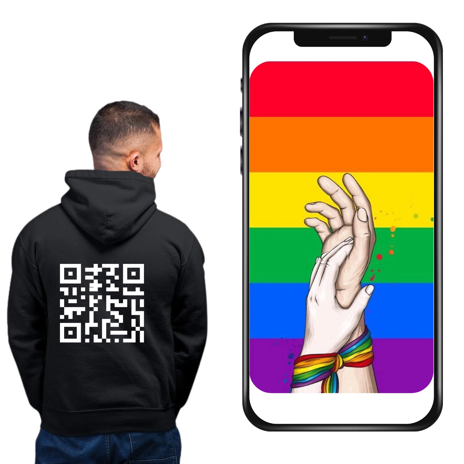 UNDERCOVER Felpa con cappuccio personalizzata Secret Message QR Code Dove i tuoi pensieri più selvaggi diventano pubblici