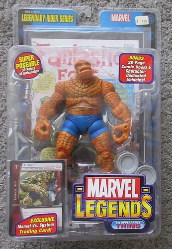 NIP NEW 2005 TOY BIZ MARVEL LEGENDS THE THING FIGURE W/ COMIC  SHOWDOWN RIDER