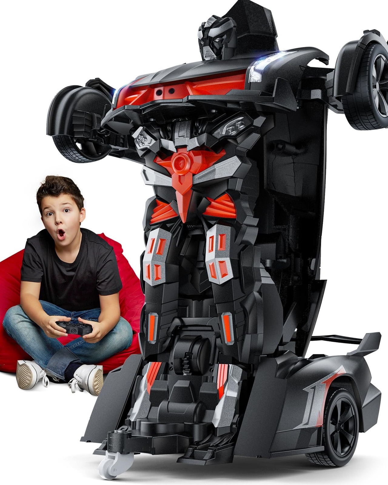 V992 Transform Remote Control Car,Transform Robot RC Cars,1:14 Scale,2-in-1 R...