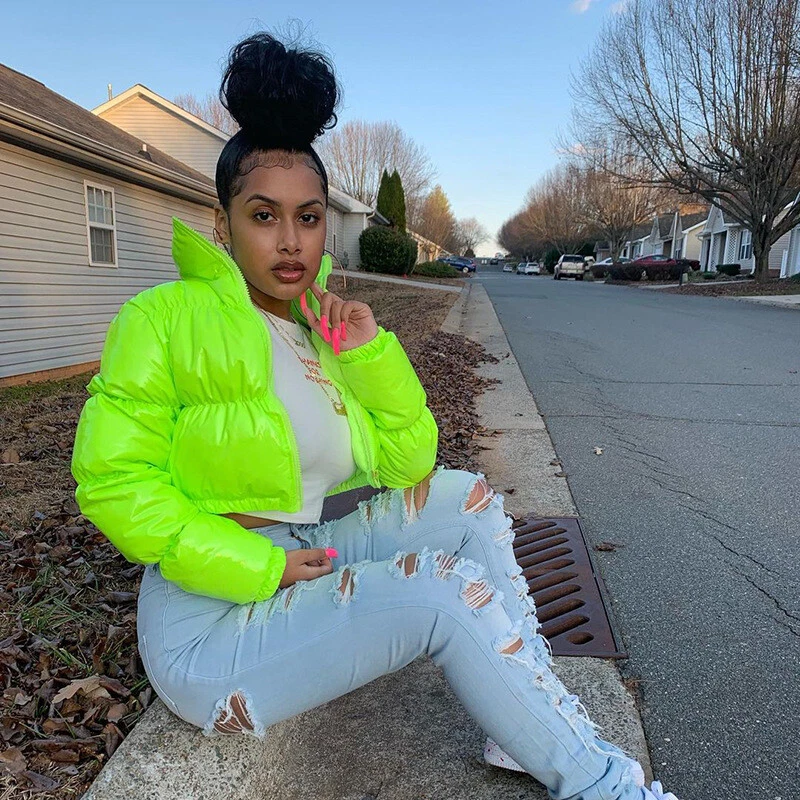 Neon top bubble coat