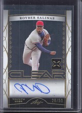 2022 Leaf Trinity #CA-JC1 Royber Salinas Clear Gold Auto #/50 RG74