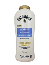 Gold Bond Body POWDER w/ Aloe & Chamomile 10oz white NEW LOOK!