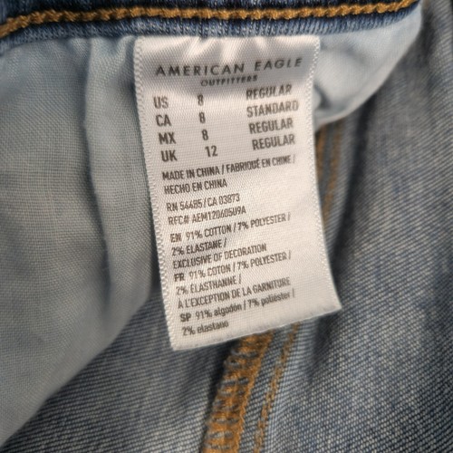 American Eagle Hi-Rise Denim Mini Skirt Dark Wash Stretch Casual Size 8 - Bild 8 von 8
