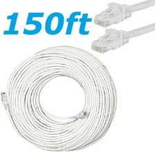 CAT6 RJ45 150FT Ethernet LAN Network Cable Patch Cord For PC Modem Router White 