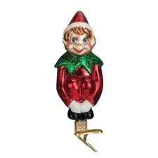 Old World Christmas CHRISTMAS PIXIE WITH CLIP (24154) Glass Ornament w/OWC Box