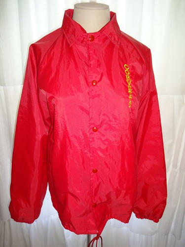Vintage Red Auburn Sportswear Corvette Windbreaker Jacket S Lined Front Pockets