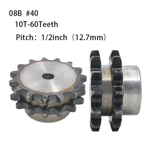 08B-2 Double Row Sprocket 10-60Teeth pitch 12.7mm for 08B-2 #40-2 chain - Picture 1 of 5
