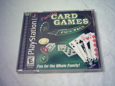Playstation PS1 Video Game Family CARD GAMES Fun Pack SLUS-01454 Black Label *NM