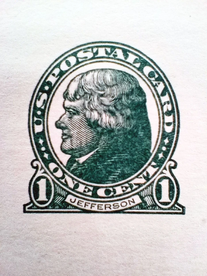 One Cent Jefferson US Post Card Design Unused Antique Beige Ephemera Lot Of 100 - Image 4 of 4