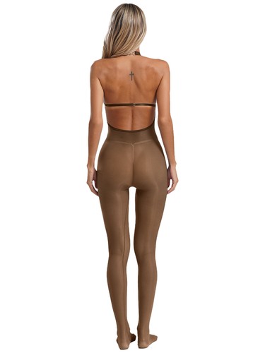 Womens Footed Stocking Tempting Jumpsuit Sleeveless Full Body Stockings Smooth - 第 26/76 張圖片
