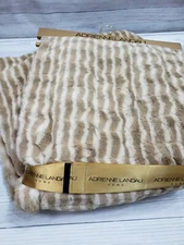 Adrienne Landau Home Luxury Faux Fur Reversible Throw Blanket Thick 50x70 Brown