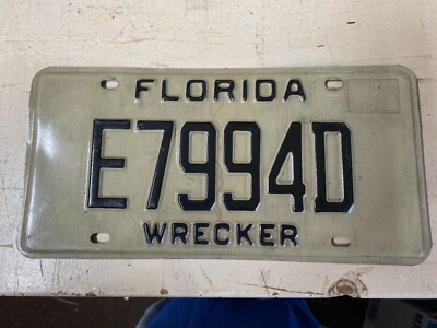 Vintage Florida Wrecker License Plate E7994D | eBay