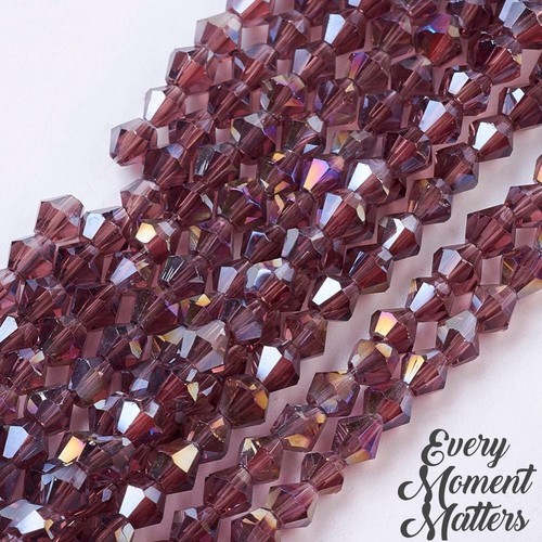 100 x AB CRYSTAL GLASS AB BICONES BEADS BICONE BEADS AB 4mm Various Colours - Picture 14 of 73