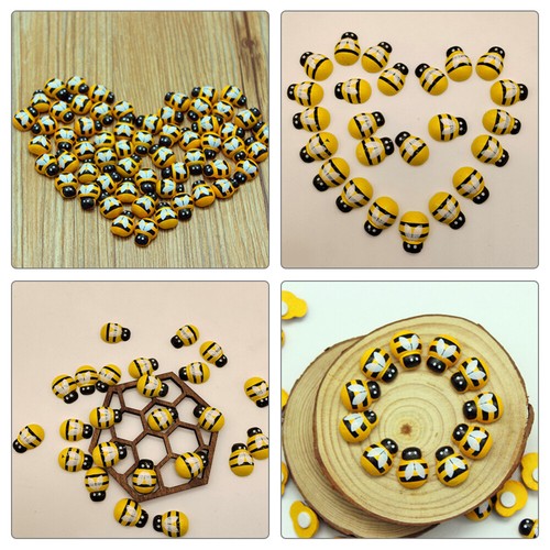 24Pcs Bee Ornaments Wooden Bee Decoration Crafts DIY Crafts Bee Decors UK - Picture 9 of 12