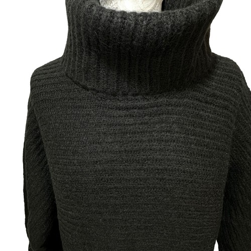Suéter Leith Acanalado Cuello Tortuga Hombro Caído Negro Mujer Pequeño Nuevo con Etiquetas Cuadrado - Imagen 5 de 8