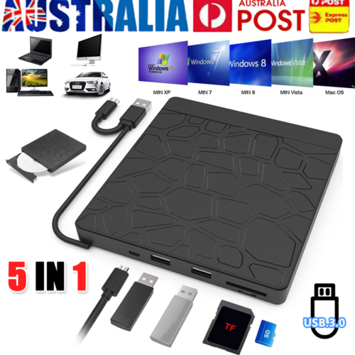 External CD DVD Drive Type C USB 3.0 Disc Player Burner Writer For Laptop PC Mac - Picture 13 of 13