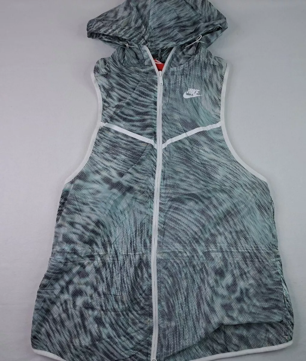 Nike Tech Hyperfuse Hooded Vest Womens Large Multi Color Full Zip Front