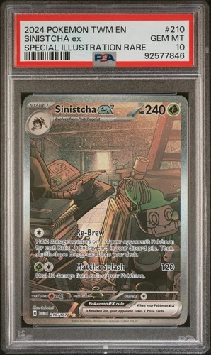 2024 POKEMON TWM EN-TWILIGHT MASQUERADE #210 SINISTCHA EX PSA 10