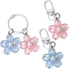 3Pcs Flower Keychain,Cute Keychains for Women,Flower Key Chain Charms,Aesthetic