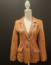 Vintage 1970s Avanti Brown Soft Leather Jacket Blazer Womens