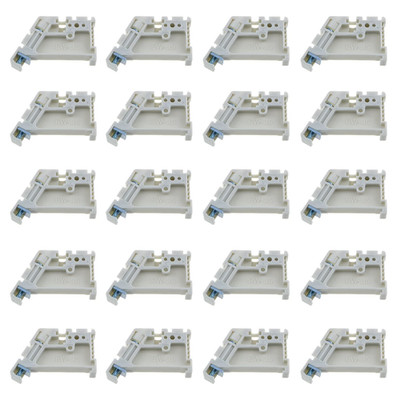 20PCS DIN Rail End Clamps EW35 White 35mm Terminal Block Stoppers End Stops