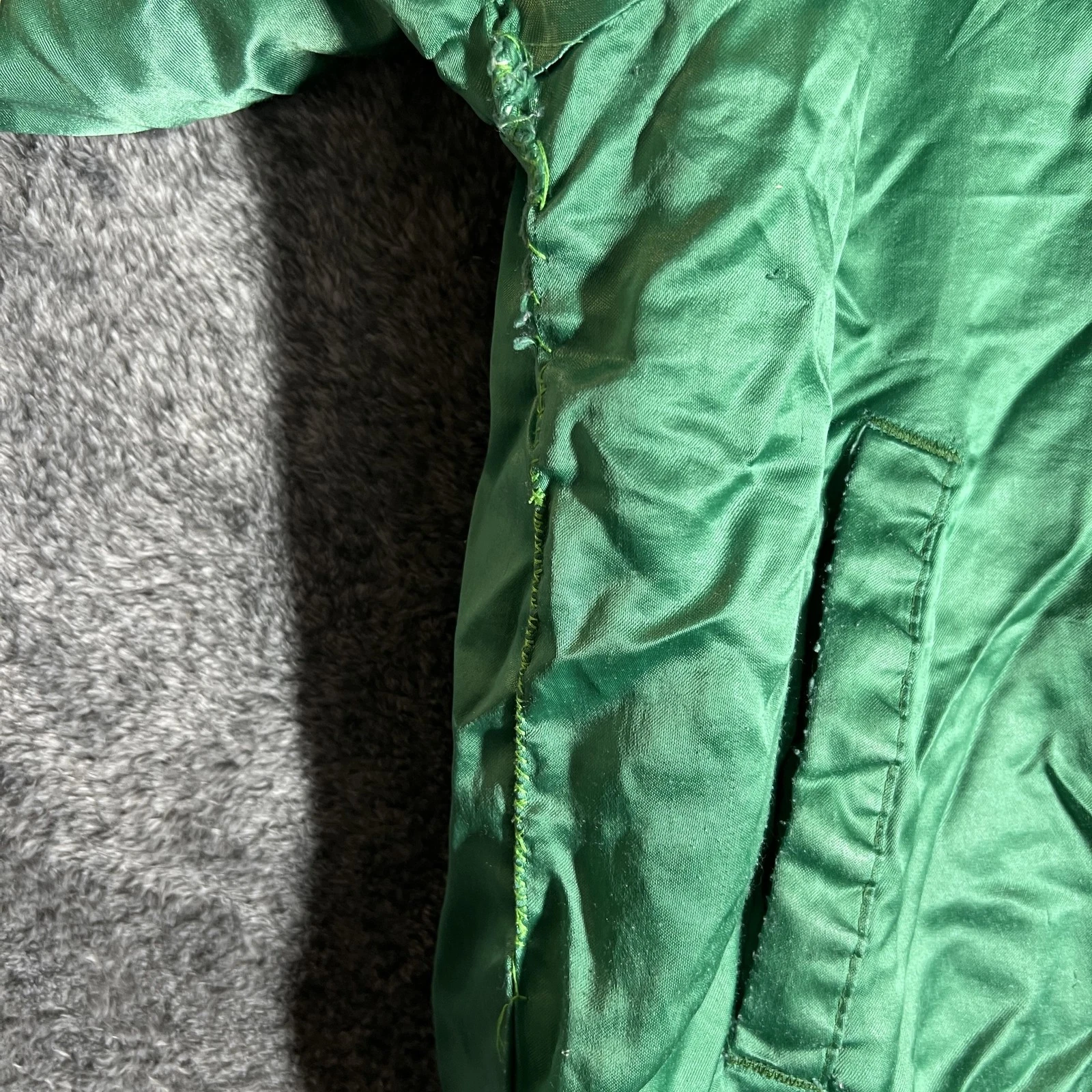 Vintage Hartwell Jacket Mens M Green Bomber Satin Insulated Made In USA - product detail image 10