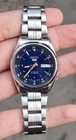 Seiko 5 Automatic Blue Dial Japan Made Men's Wrist Watch Rare Vintage
