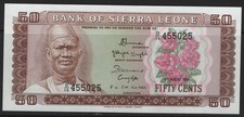 SIERRA LEONE 1984 50 CENTS UNC BANKNOTE PICK No 4e