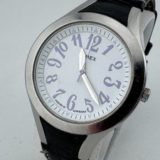 Retro Timex Quartz Watch Women 50m Silver Whi...