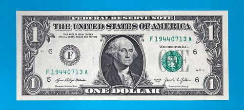 1944 July 13 (F 19440713 A) BIRTHDAY Note $1 One Dollar Bill *AU* - Picture 2 of 4