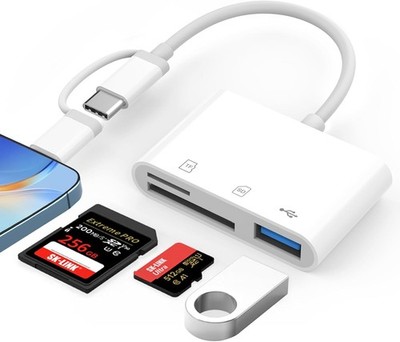 3-in-2 SD Kartenleser für Handy Tablett, SD Card Reader SD Adapter Typ C Zubehör