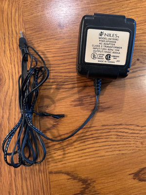 Niles AC Pwer adapter PN XF00008 model A41508C 16VAC 800mA barrel plug connector