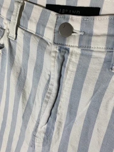 J BRAND Jules Striped High Rise Straight leg Jeans Size 28 Blue White Striped - Picture 8 of 23
