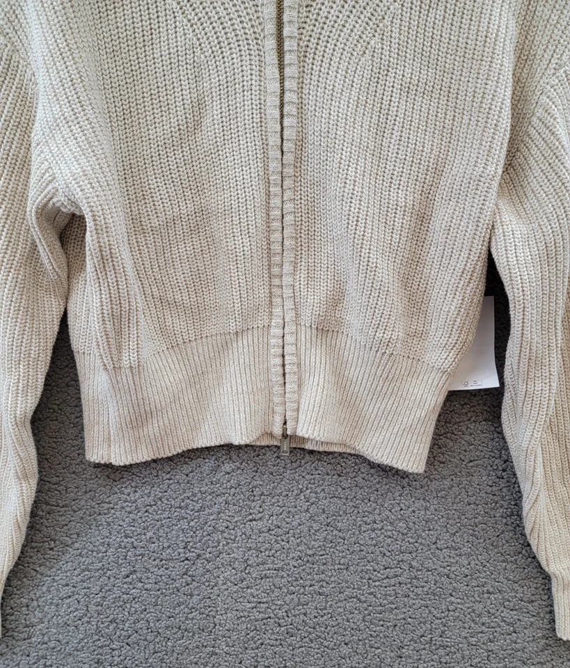 Bass Outdoor Funnel-Neck Zippered Sweater Women's XS Oatmeal Long Sleeve - Image 4 of 4