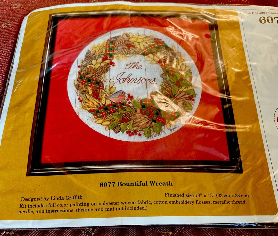 ВИНТАЖНЫЙ 1983 ЩЕДРЫЙ ВЕНОК ТВОРЧЕСКИЙ КРУГ НАБОР 6077 РУКОДЕЛИЕ ЗАПЕЧАТАННЫЙ - Изображение 4 из 4