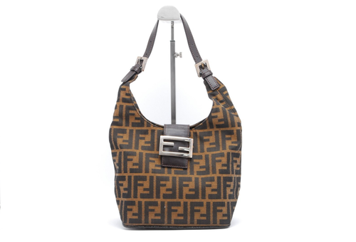 FENDI Zucca Mamma Shoulder bag Canvas Purse Brown