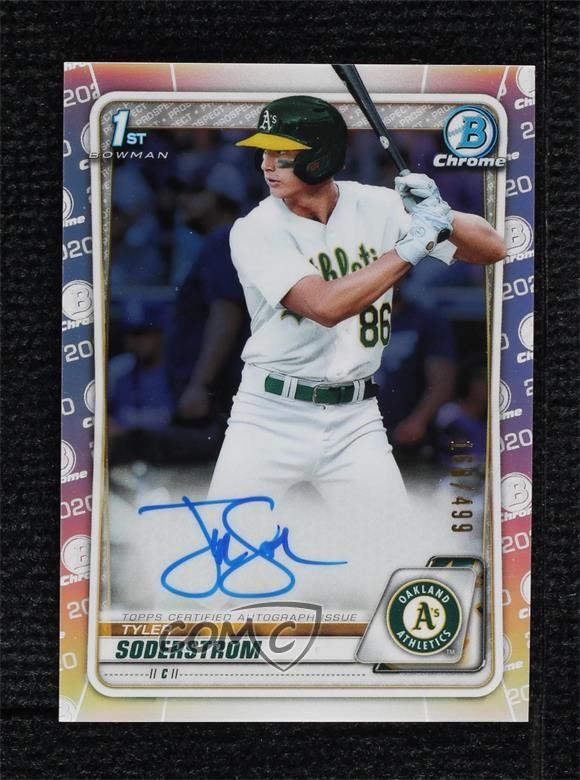 2020 Bowman Draft Chrome Picks Refractor /499 Tyler Soderstrom #CDA-TS Auto 1j8z