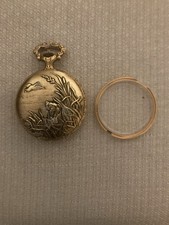 Vintage Pocket Watch Andre Rivalle 17 Jewels-Dog Bird Hunting Scene Dad /Grandpa